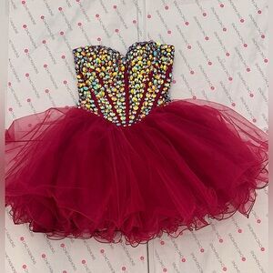 Sherri Hill 21101 Burgundy Size 0 short homecoming Dress